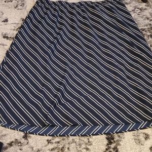 Navy and white midi skirt